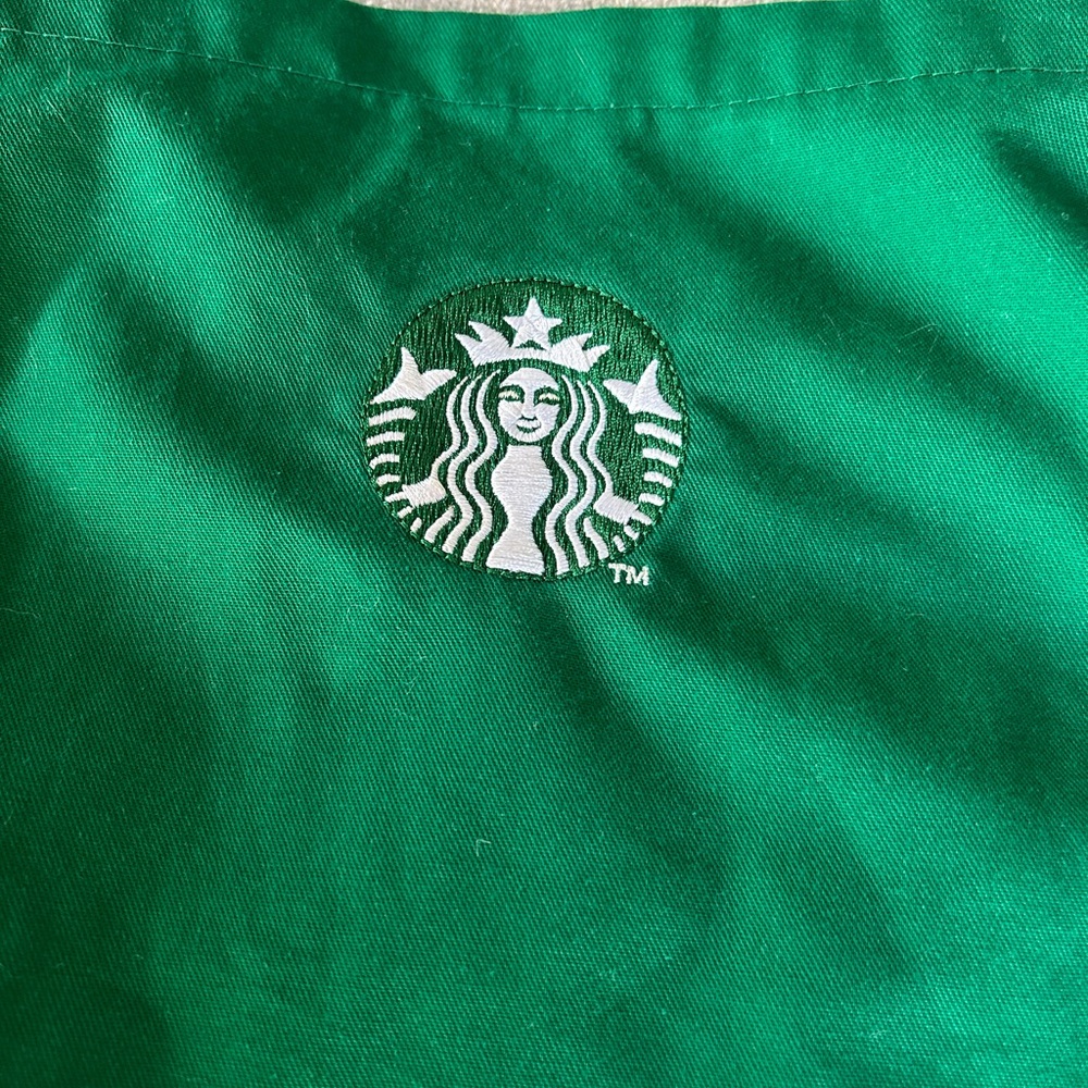 Starbucks Emerald Green Apron with White Embroidered Logo